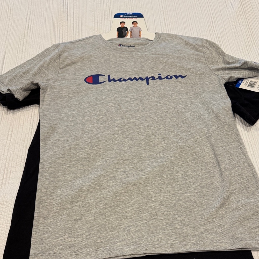 NWT. Champion Youth 2 Pack Tee. Size Large.